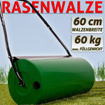 Gardebruk Rasenwalze 60cm 48l Füllvolumen Schmutzabweiser Metall Handwalze Rasenroller Gartenwalze Ackerwalze