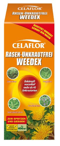 Celaflor 3579 Rasen-Unkrautfrei Weedex, Hochwirksamer Unkrautvernichter zur Bekämpfung von schwer bekämpfbaren Unkräutern im Rasen, Konzentrat, 400 ml Flasche